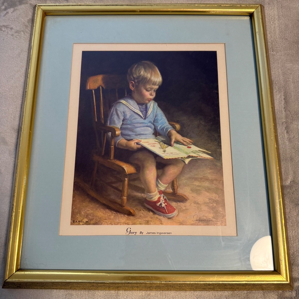 Vintage 1969 James Ingwersen Gary & Gretchen Framed‎ Set of 2 - Picture 4 of 13